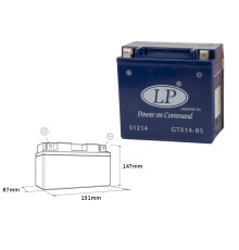 Landport gtx14-4 (mg ltx14-4) гелевий акумулятор 12v 12ah 152x88x147 не потребує обслуговування - заливаний - заміняє gtx14bs l (4)