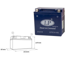 Landport gtx14-4 (mg ltx14-4) гелевий акумулятор 12v 12ah 152x88x147 не потребує обслуговування - заливаний - заміняє gtx14bs l (4)