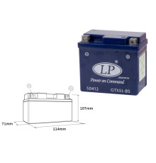 Landport gtx5-3 (mg ltx5-3) гелевий акумулятор 12v 4.5ah 114x71x107 не обслуговується - заливаний - заміняє gtx5lbs l (6)