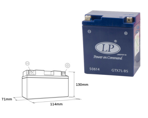 Landport gtx7-3 (mg ltx7-3) гелевий акумулятор 12v 6ah 114x71x131 не потребує обслуговування - заливаний - заміняє gtx7lbs l (10)
