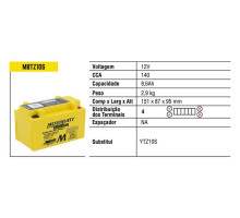 Акумулятор motobatt quadflex mbtz10s (ytx7abs,ytz10s) 12v 8.6ah 151x87x95 не обслуговується - залив (190) (8)