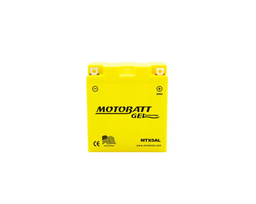 Motobatt gel акумулятор mtx5al (yb5lb,12n53b) 12v 5ah 119.5x60x131 не обслуговується - залив (85a) (10)