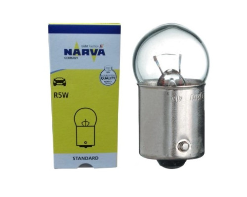 Лампочка narva 12v 5w ba15s r5w 1 шт (біле скло)