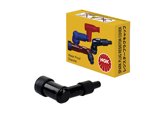 NGK EBONITE СВІЧКА ЗАПАЛЮВАННЯ КУТОВА (90) З ЧОРНИМ КОВПАКОМ (№ 6902)
