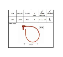 NGK ГУМОВИЙ КУТОВИЙ КОВПАК ІСКРИ (90) 50 CMM WIRE ЧЕРВОНИЙ (№ 8048)