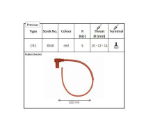 NGK ГУМОВИЙ КУТОВИЙ КОВПАК ІСКРИ (90) 50 CMM WIRE ЧЕРВОНИЙ (№ 8515)