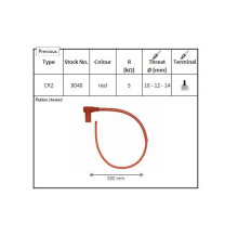 NGK ГУМОВИЙ КУТОВИЙ КОВПАК ІСКРИ (90) 50 CMM WIRE ЧЕРВОНИЙ (№ 8515)