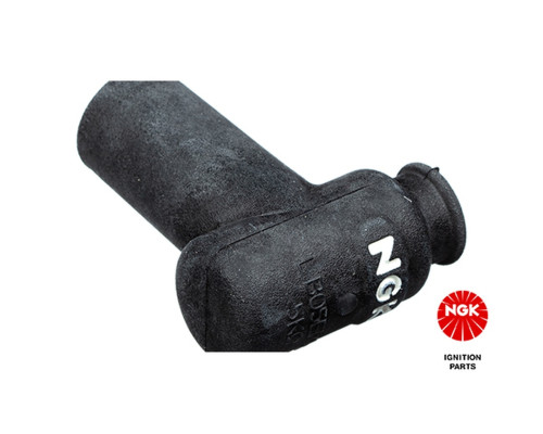 КОЛПАК NGK ГУМОВИЙ ІСПАРКИЙ КУТОВИЙ (90) З ЧОРНОЮ ГАЙКОЮ (№ 8338)
