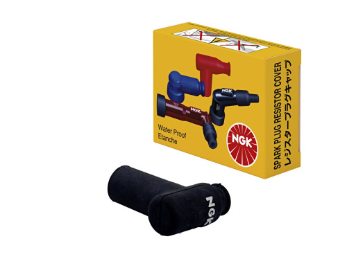 КОЛПАК NGK ГУМОВИЙ ІСПАРКИЙ КУТОВИЙ (90) З ЧОРНОЮ ГАЙКОЮ (№ 8338)
