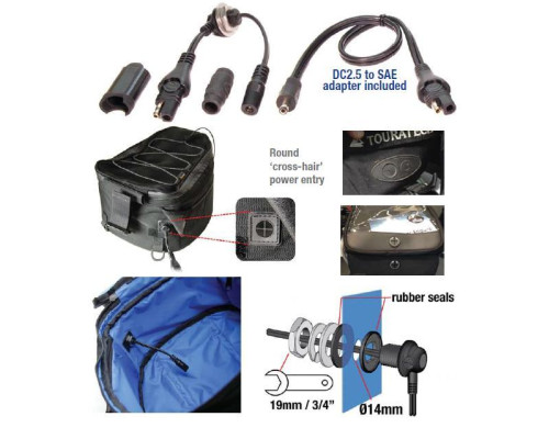 З’ЄДНАННИЙ КАБЕЛЬ ЖИВЛЕННЯ OPTIMATE TANK BAG ВІД РОЗ’ЄМУ SAE ДО РОЗЕТКИ ПОСТІЙНОГО ТОКУ (EL)