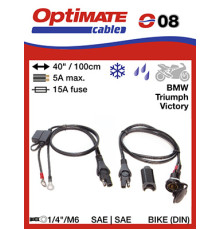 ГНІЗДО ДЛЯ ПРИКУРУВАЛЬНИКА OPTIMATE  DIN 12V З ГУМОВИМ КОВПАКОМ ТА КАБЕЛЕМ З’ЄДНАННЯ АКУМУЛЯТОРА (EL)
