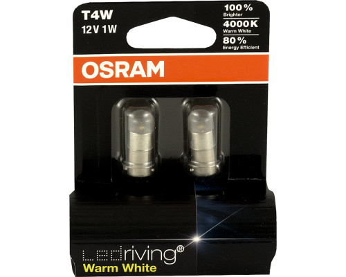 Osram світлодіодна лампа riving warm white 4000k 1w 12v ba9s t4w (комплект з 2)