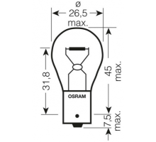 Лампочка osram 12v 21w ba15s p21w 1 шт