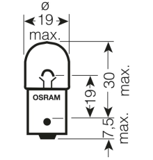 Лампочка osram 12v 5w ba15s r5w 1 шт. (біле скло)
