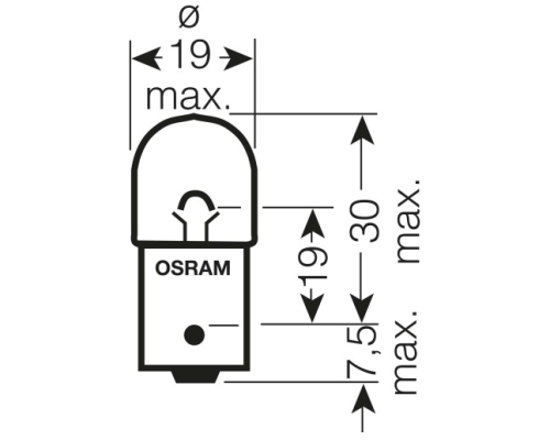 Лампочка osram 12v 5w ba15s r5w 1 шт. (біле скло)