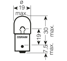 Лампочка osram 12v 5w ba15s r5w 1 шт. (біле скло)