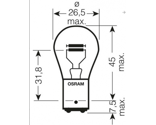 Лампочка osram 12v p21/5w 21/5w 12v bay15d - 1 шт.