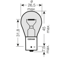Лампа osram 21w 12v bau15s py21w (пораншевий) - помаранчевий індикатор 1 шт.