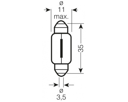 Лампочка osram 5w 12v sv8.5-8 c5w
