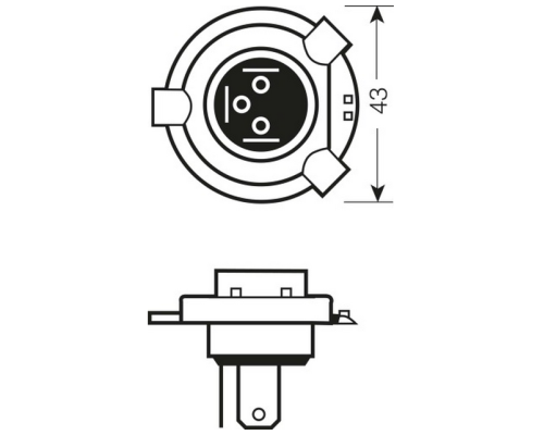 Лампочка osram h4 12v 60/55w p43t ориг