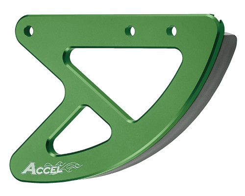 Накладка заднього гальмівного диска ACCEL Kawasaki KXF 250/450 '05-'17, KX 125/250 '05-'08 (алюміній), зелений