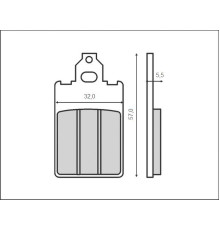 Гальмівні колодки brenta kh116 (organic) (malaguti, piaggio 50 free, tomos, dt50r '97-03) (ft 3012)