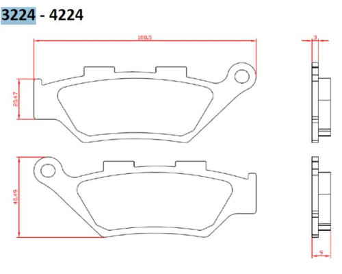 Гальмівні колодки brenta kh322 benelli imperiale 400 '19-, leoncio 500 '18-19, trk500 '18-20, передні (ft 3224)