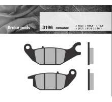 Гальмівні колодки brenta kh343 HONDA monkey 125 '19-, cbr 125 04-10, xl 125 v varadero 01-11, YAMAHA yzf 150 14-, triciЗАДНІ125 '14-, cf moto 125 papio '17 задні (органічні)