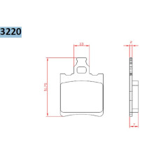 Гальмівні колодки brenta kh60 kh337 organic aprilia rs 50 95-10, rx 50 91-03, tuareg 125 88-89, ktm sx 60 98-00, sx 65 00-03, задні (ft 3220)
