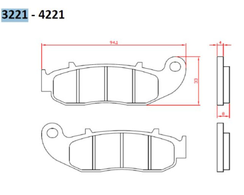 Гальмівні колодки brenta kh664 fantic enduro/super motard 50/125/250 '13-, передні (ft 3221)