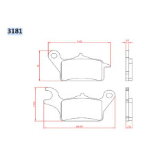 Гальмівні колодки brenta kh708 HONDA vision 110 '17-18, zoomer 110 '13-, click 125 '12-17, передні (ft 3181)