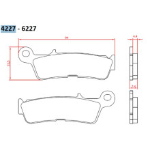 Гальмівні колодки brenta kh755 спічений метал (золото) YAMAHA yz 450 '20-, передні (ft 4227)