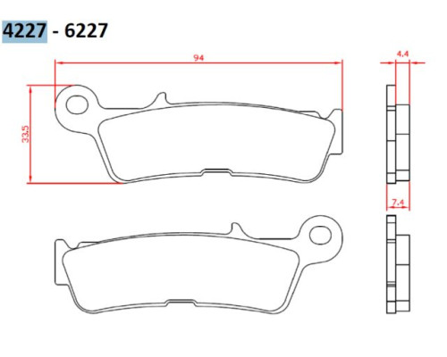 Гальмівні колодки brenta kh755 спічений метал (золото) YAMAHA yz 450 '20-, передні (ft 4227)
