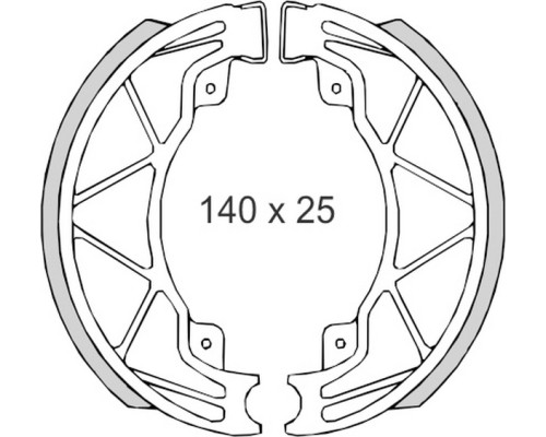 Гальмівні колодки brenta derbi25/50/125/150 piaggio50/125/180 vespa 50/125 (140x25 мм) (ft 0300)