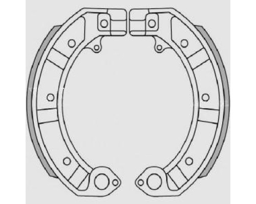 Гальмівні колодки brenta piaggio pk 50/125, px 125/150/200, gs 160, ss 180/200, pe 200 (з пластинами) (150x24 мм) (ft 0128)