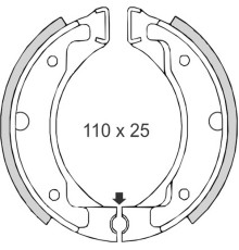 Гальмівні колодки brenta YAMAHA dt50mx/r dt80 pw80 sr125 (110x25) (ft 0304)