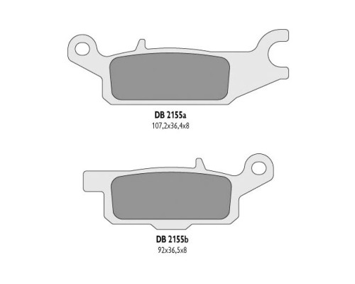 Гальмувальні колодки delta бракінг kh443 YAMAHA yfm 550 grizzly '11-14, yfm 700 grizzly '07-18 передня ліва - заміна db2155mx-d та db2155qd-d