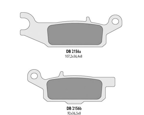Гальмувальні колодки delta бракінг kh444 YAMAHA yfm 550 grizzly '11-14, yfm 700 grizzly '07-18 передня права - заміна db2156mx-d та db2156qd-d
