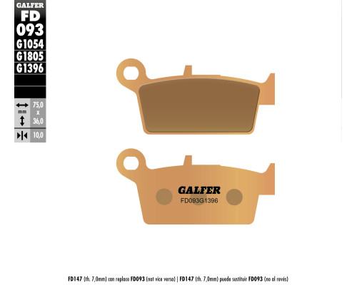 Гальмівні колодки galfer kh131 sintered metal (gold) off road
