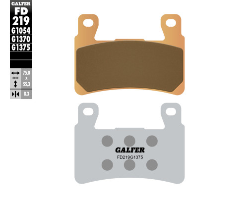 Гальмівні колодки galfer kh265 / kh296 спічений метал (золото) sport