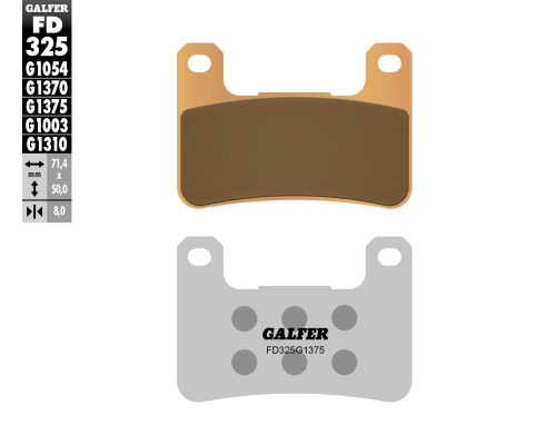 Гальмівні колодки galfer kh379 sinter metal (gold) sport, передні kawasaki/suzuki
