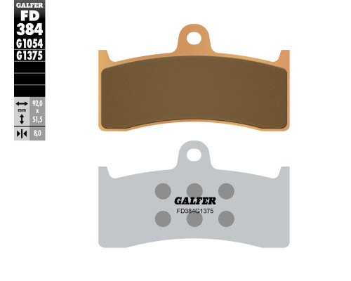 Гальмівні колодки galfer kh424 спічений метал (золото) спорт