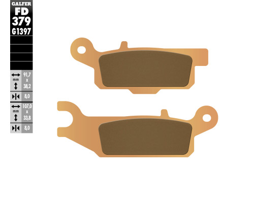 Гальмівні колодки galfer kh444 sintered metal (gold) atv YAMAHA yfm 550/700 передня права