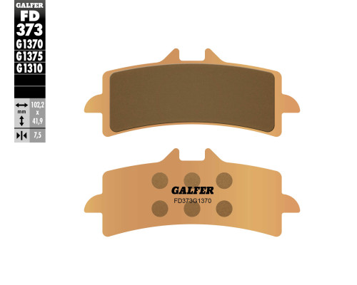 Гальмівні колодки galfer kh447 sintered metal (gold) street, передні (brembo)