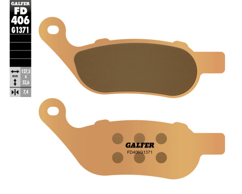 Гальмівні колодки galfer kh458 sintered metal (gold) street harley davidson
