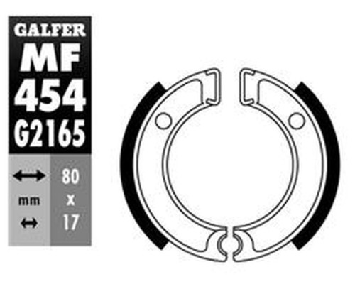 Гальмівні колодки galfer передні/задні YAMAHA pw 50 '80- (80x17mm) (y501)