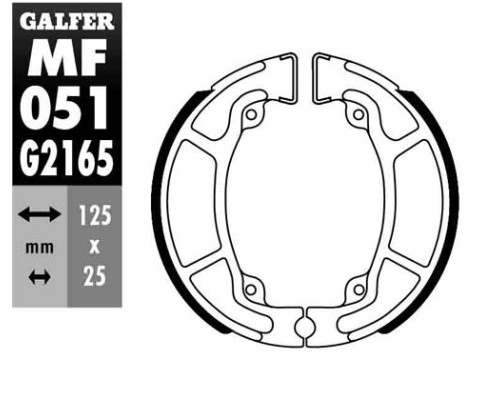 Galfer задні гальмівні колодки HONDA cbf 125 '09-, cbf 150/250 '04-'15, dylan 125/150 '02-, nsc 50 '13-, pcx 125/150 '10-'21, sh 125 '01-'12, vision 110 '11-'22, zoomer 1 10 '13-, vision 50 '12-