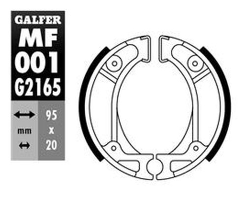 Galfer задні гальмівні колодки HONDA crf 70/80/100f '04-, dio 50 '91-'93, ne 50 vision '85-, kymco fever zx 50 '97-, sa 75/80 vision '89-