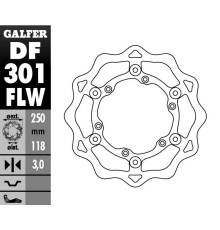Гальмівний диск galfer 250мм плаваючий suzuki/yamaha (ng675,ng276)