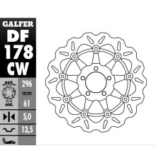 Гальмувальний диск galfer kawasaki zx6r (98-99)